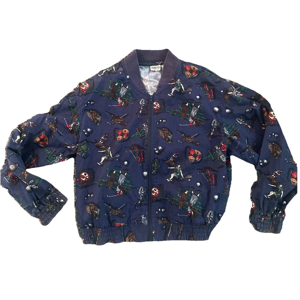 Women's Vintage Line Up For Sport Zip Up Jacket Sz M Medium Tennis Golf Print